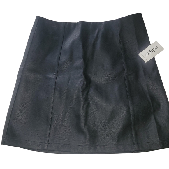 Eclipse Black Faux Leather Skirt S - Picture 1 of 3